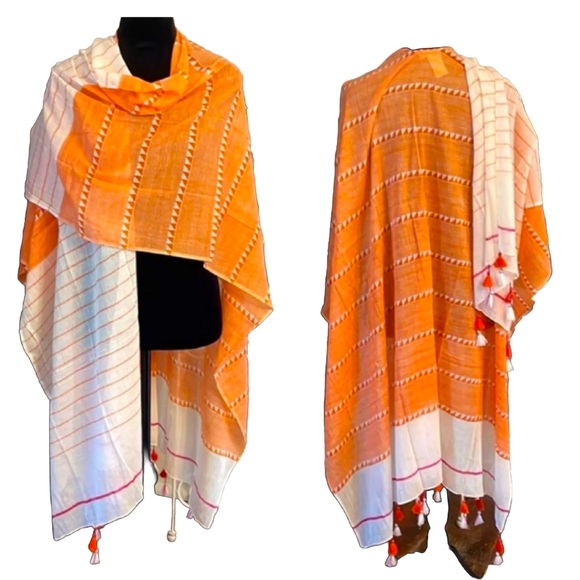 Mer Sea 100% Cotton Tassel Wrap Shawl with Carry Bag Beach Boho Travel Hippie - Picture 9 of 9